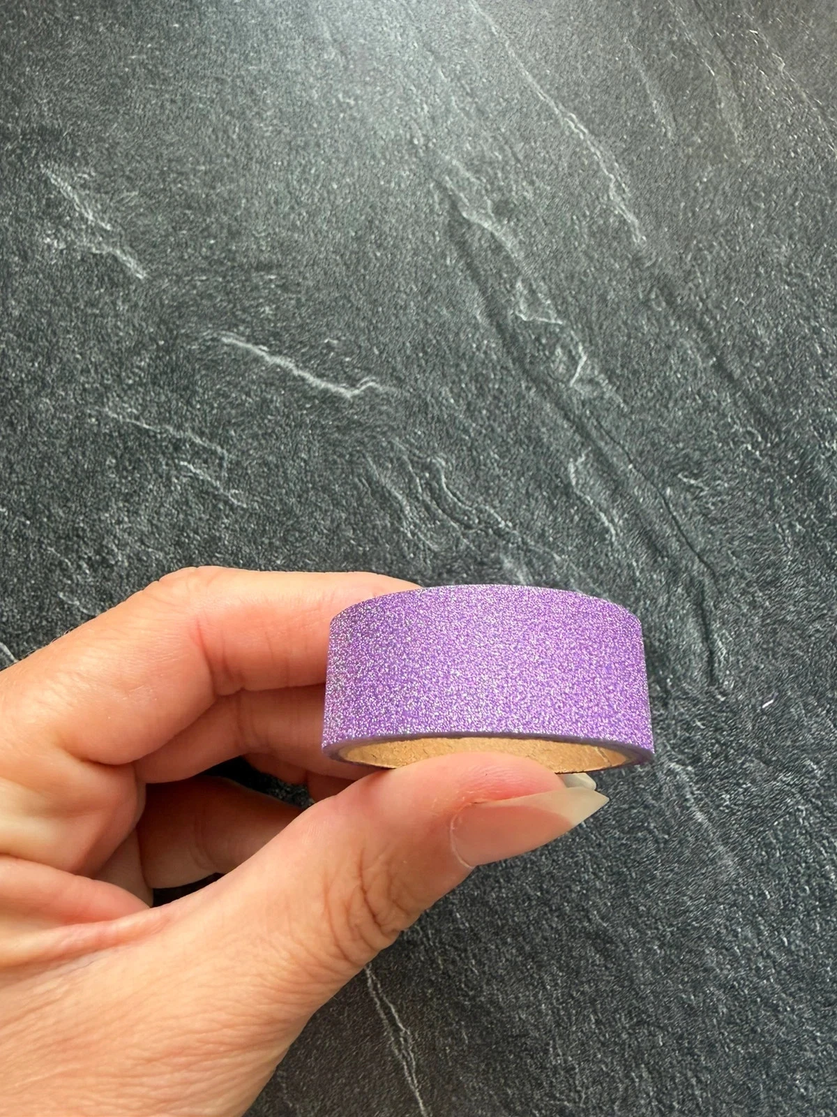 Ruban washi tape scrapbooking lilas pailleté